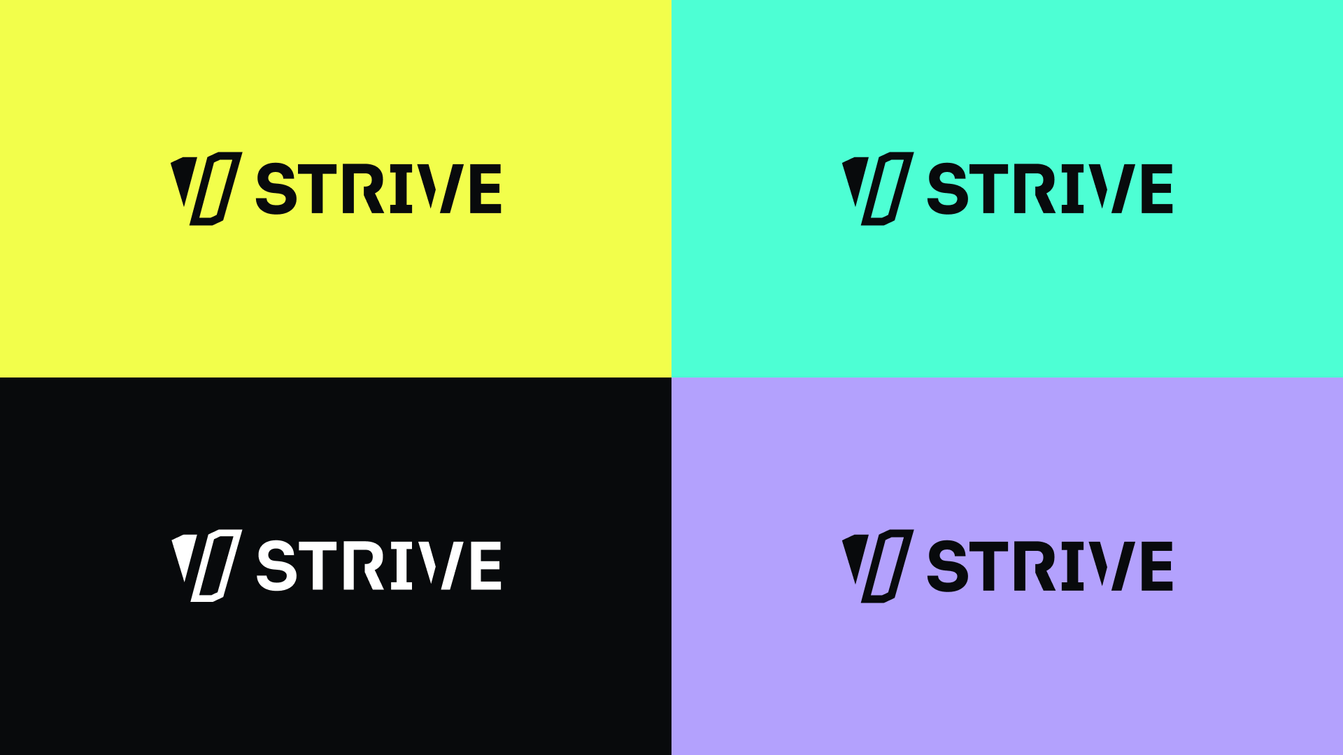 Variations chromatiques du logo Strive